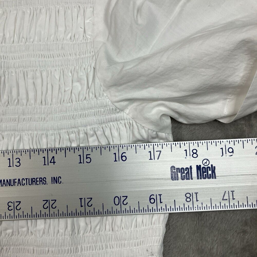 J Crew Elsie Shirt Dress Womens XL White Cotton Poplin Smocked Button Up CP995 - Picture 5 of 15